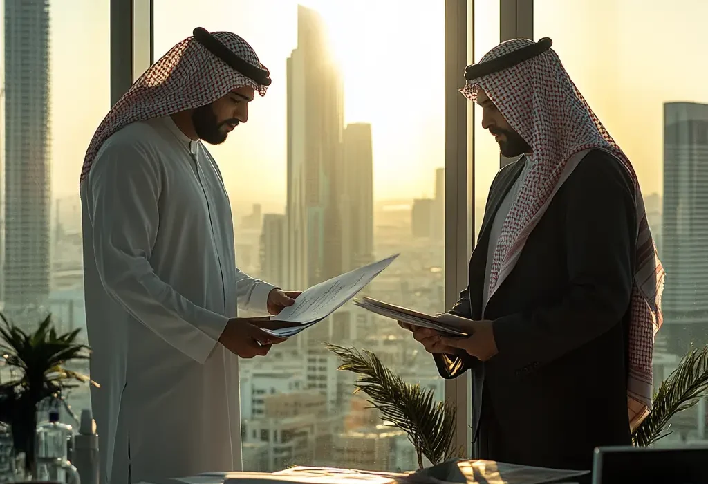 moarte_A_Saudi_lawyer_in_a_thobe_and_ghutra_standing_beside_a__4b70faf8-986c-4005-856a-106775252f9f