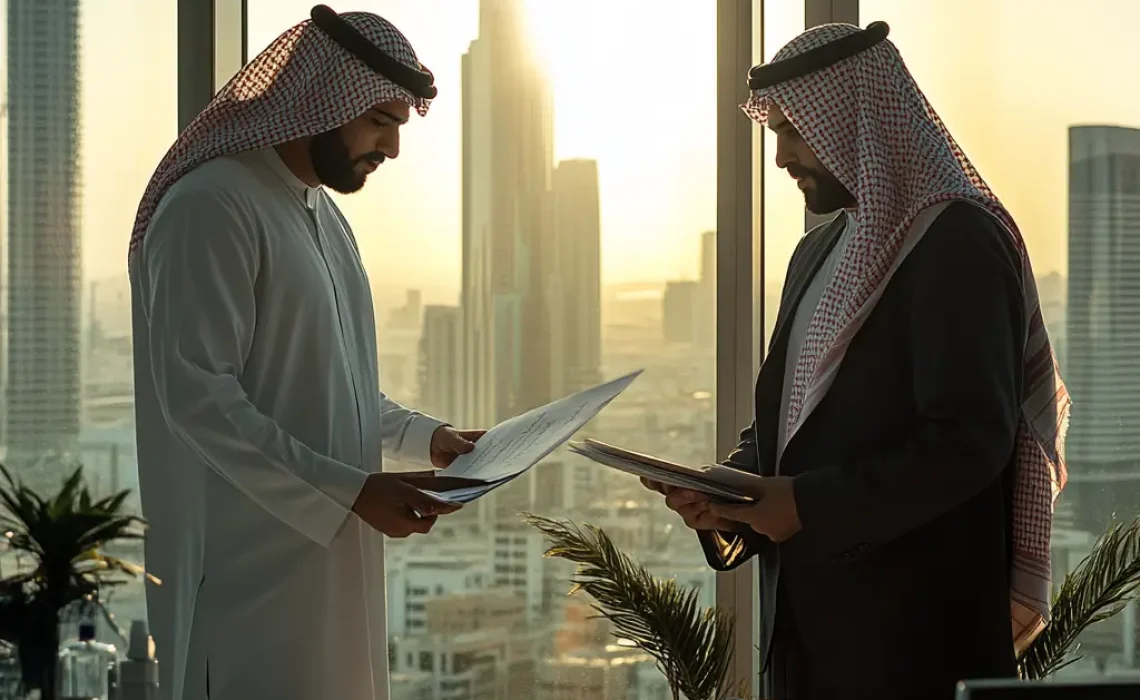 moarte_A_Saudi_lawyer_in_a_thobe_and_ghutra_standing_beside_a__4b70faf8-986c-4005-856a-106775252f9f